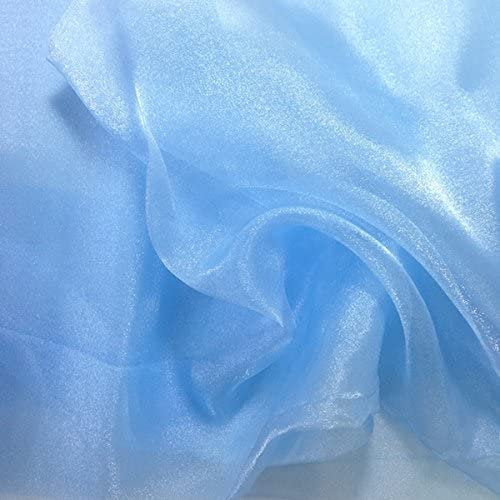BABY BLUE Sparkle Crystal Sheer Organza Fabric Shiny for Fashion, Crafts, Decorations 60" by the Yard (Pick a Size)