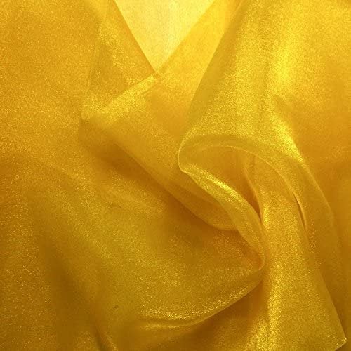 GOLD Sparkle Crystal Sheer Organza Fabric Shiny for Fashion, Crafts, Decorations 60" by the Yard (Pick a Size)