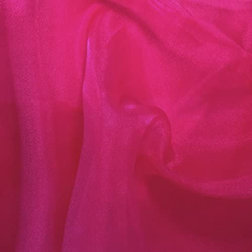FUCHSIA Sparkle Crystal Sheer Organza Fabric Shiny for Fashion, Crafts, Decorations 60" by the Yard (Pick a Size)