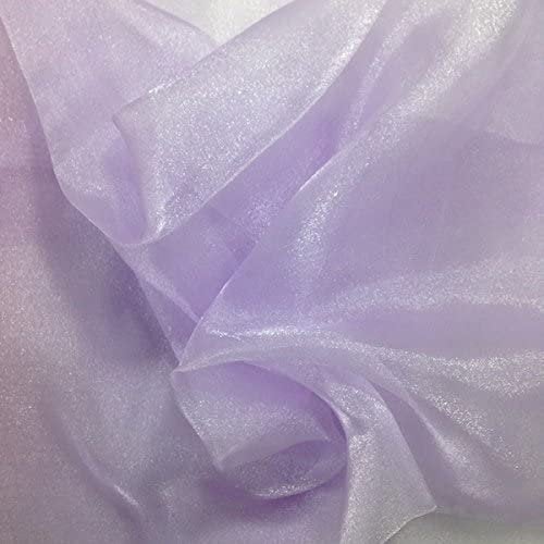 LAVENDER Sparkle Crystal Sheer Organza Fabric Shiny for Fashion, Crafts, Decorations 60" by the Yard (Pick a Size)