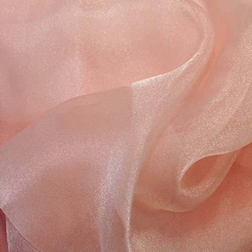 PEACH Sparkle Crystal Sheer Organza Fabric Shiny for Fashion, Crafts, Decorations 60" by the Yard (Pick a Size)