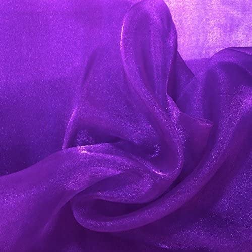 PURPLE Sparkle Crystal Sheer Organza Fabric Shiny for Fashion, Crafts, Decorations 60" by the Yard (Pick a Size)