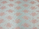 Pink Floral Lace Fabric, Embroidery on a Mesh Lace Fabric By The Yard For Gown, Wedding-Bridal-Dress