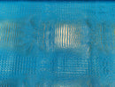 Faux Crocodile Print Vinyl Fabric - Silver / Blue  - High Quality Vinyl Sold by The Yard