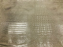 Faux Crocodile Print Vinyl Fabric - Gold / Peach - High Quality Vinyl Sold by The Yard
