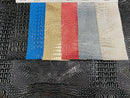 Faux Crocodile Print Vinyl Fabric - Pink / Silver - High Quality Vinyl Sold by The Yard