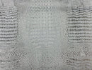 Faux Crocodile Print Vinyl Fabric - Silver - High Quality Vinyl Sold by The Yard