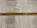 Faux Crocodile Print Vinyl Fabric - Gold / White - High Quality Vinyl Sold by The Yard
