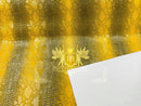 Faux Viper Snake Print Vinyl Fabric - Gold / Brown - High Quality Vinyl Sold by The Yard