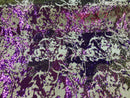 Iridescent Purple Sequin on Stretch Velvet With Luxury Reversible Sequins Shining Sequins 2-way Stretch 58/60” (Choose The Measure)