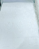 Bridal Lace - By The Yard - Floral Damask Design Embroidered on Mesh Lace Fabric