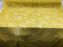 Yellow Bridal Lace, Beaded Fabric - by the yard - Embroidered Design with Beads and Sequins