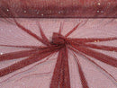 Iridescent Rhinestones Fabric On Red 4way Stretch Net Fabric,Fish Net with Crystal Stones By Yard