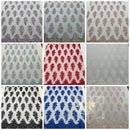 Lace Fabric - by the yard - Corded Flower Embroidery With Sequins on a Mesh Lace Fabric For Wedding