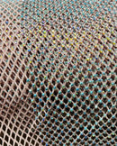 Fishnet Iridescent Rhinestones Fabric - Blush - Spandex Fabric Fish Net with Crystal Stones by Yard