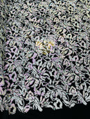 Iridescent Pink/White Sequin on Stretch Velvet With Two Tone Sequins all Over 5mm Shining Sequins Flip By The Yard