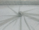 Fishnet Iridescent Rhinestones Fabric - White - Spandex Fabric Fish Net with Crystal Stones by Yard