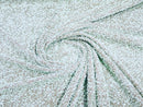Sage Sequins Fabric on Stretch Velvet - By The Yard - all Over 5mm Sequins 58”/60