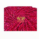 Fuchsia Sequin on Stretch Velvet With Luxury Sequins Shining 2-Way Stretch Velvet (Pick a Size)