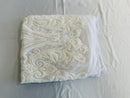 White Sequins Fabric on Mesh, Damask Design 4 Way Stretch Sequin Fabric Sold By The Yard