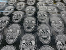 Big Skull Vinyl Fabric - Black - Skull Print Vinyl Fabric, Upholstery, Faux Leather 54” Sold By Yard