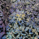 Iridescent unicorn/Silver Sequin on Velvet With Two Tone Sequins all Over 5mm Shining Sequins Flip By The Yard