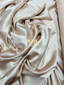 Stretch Imitation Silk Satin Charmeuse - Rose Gold - Slight Stretch 58/60" (Choose Qty.)