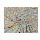 Aqua Iridescent Sequin on Blush Stretch Velvet With Sequins 2-Way Stretch(Pick a Size)