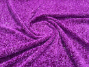 Magenta Sequins Fabric on Stretch Velvet - By The Yard - all Over 5mm Sequins 58”/60