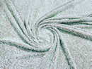 Sage Sequins Fabric on Stretch Velvet - By The Yard - all Over 5mm Sequins 58”/60