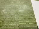 Faux Crocodile Vinyl Fabric - Green - High Quality Vinyl Sold by The Yard
