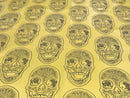 Big Skull Vinyl Fabric - Gold - Skull Print Vinyl Fabric, Upholstery, Faux Leather 54” Sold By Yard
