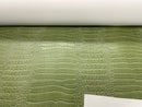 Faux Crocodile Vinyl Fabric - Green - High Quality Vinyl Sold by The Yard