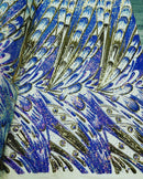 Multi Color Iridescent Sequins - Damask Net Fancy Design 4 Way Stretch Fabric By Yard