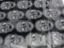 Big Skull Vinyl Fabric - Black - Skull Print Vinyl Fabric, Upholstery, Faux Leather 54” Sold By Yard