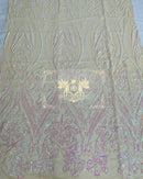 Pink/White Iridescent Sequin Fabric on Nude Mesh 4 Way Stretch Sequins Fabric Sold By The Yard