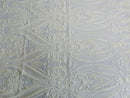 White Sequins Fabric on Mesh, Damask Design 4 Way Stretch Sequin Fabric Sold By The Yard