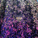 Iridescent Purple Sequin on Velvet With Two Tone Sequins all Over 5mm Shining Sequins Flip By The Yard