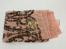 Dusty Rose Sequin Fabric On a Mesh 4 Way Stretch, Sequins Fabric Damask Design By The Yard