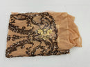 Khaki Sequin Fabric On Nude Mesh 4 Way Stretch, Sequins Fabric Damask Design By The Yard