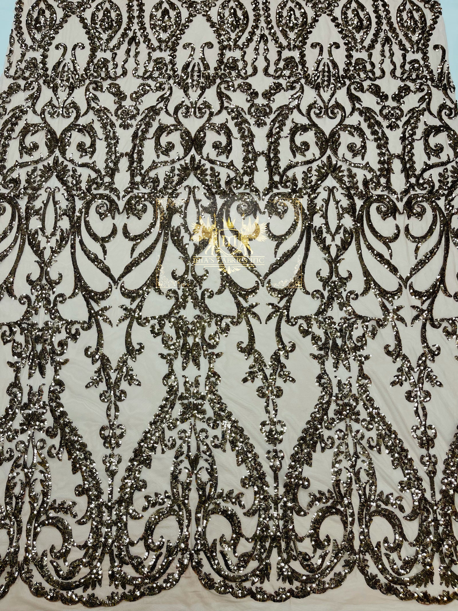 Dusty Rose Sequin Fabric On a Mesh 4 Way Stretch, Sequins Fabric Damas