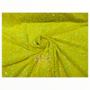 Yellow Iridescent Sequin on Stretch Velvet With Luxury Sequins Shining 2-Way Stretch(Pick a Size)