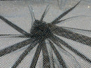 Fishnet Iridescent Rhinestones Fabric - Black - Spandex Fabric Fish Net with Crystal Stones by Yard