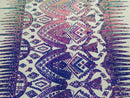 Lavender/Purple Iridescent Sequin Fabric, by the yard - Nude Mesh 4 Way Stretch Aztec Design