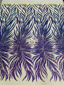 Lavender Iridescent Sequin - Angel Wing 4 Way Stretch Sequin Fabric By Yard