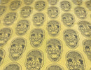 Big Skull Vinyl Fabric - Gold - Skull Print Vinyl Fabric, Upholstery, Faux Leather 54” Sold By Yard
