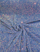 Lilac iridescent Sequins Fabric on Lilac Stretch Velvet - By The Yard - all Over 5mm Sequins 58”/60