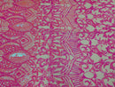 Iridescent Sequin Fabric - Candy Pink - 4 Way Stretch Royalty Lace Sequin By Yard