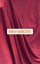 Burgundy Shiny Iridescent Glitter Stretch Spandex Design-Selena Fabric-Sold by Yard 2 way Stretch 58/60” (Choose The Size)