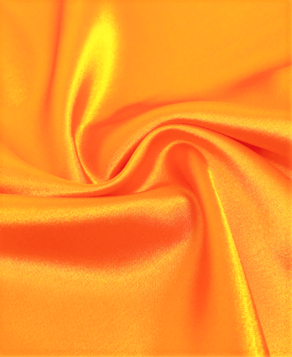 Stretch Imitation Silk Satin Charmeuse - Neon Orange - Slight Stretch 58/60" (Choose Qty.)